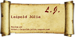 Leipold Júlia névjegykártya